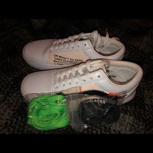 White old Skool Vans X OFF WHITE